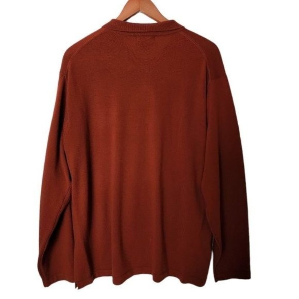 Banana Republic Extra Fine Italian Merino Wool Sweater Collar XL Rust Orange - Picture 10 of 10
